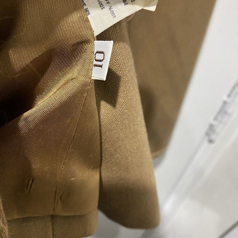 Givenchy Sport Vintage Women's 10 Wool Tan Button Down Leisure Jacket Blazer - Picture 10 of 11